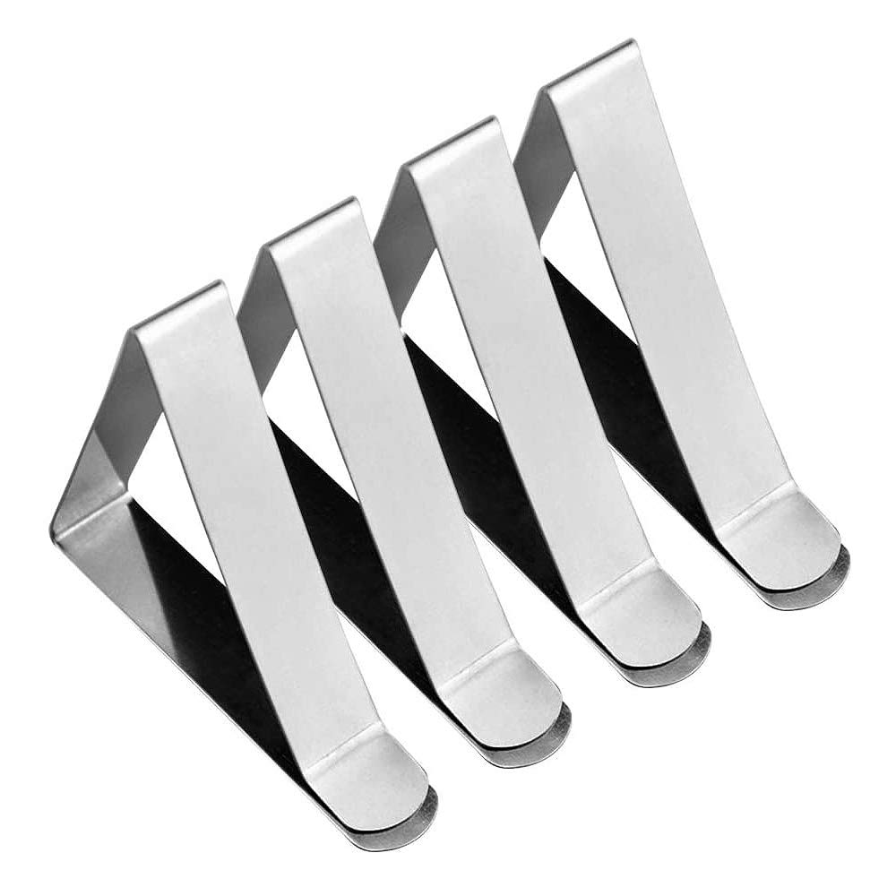 Tyatocepy 4 Pcs Stainless Steel Tablecloth Clip,Non- Adjustable Table Cover Clip Table Cloth Holders For Party Picnic