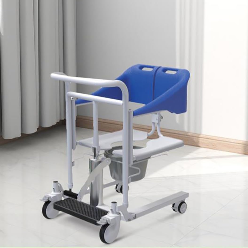 Silla de ruedas de transferencia portátil,Silla de ruedas elevadora de pacientes,silla de ducha con elevador de transferencia,gruas para personas mayore,Asiento Dividido 180° A