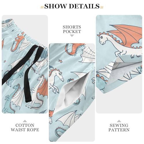 Pajama Shorts for Men Summer Pajama Pants with Pocket Pjs Bottoms Sleep Shorts4