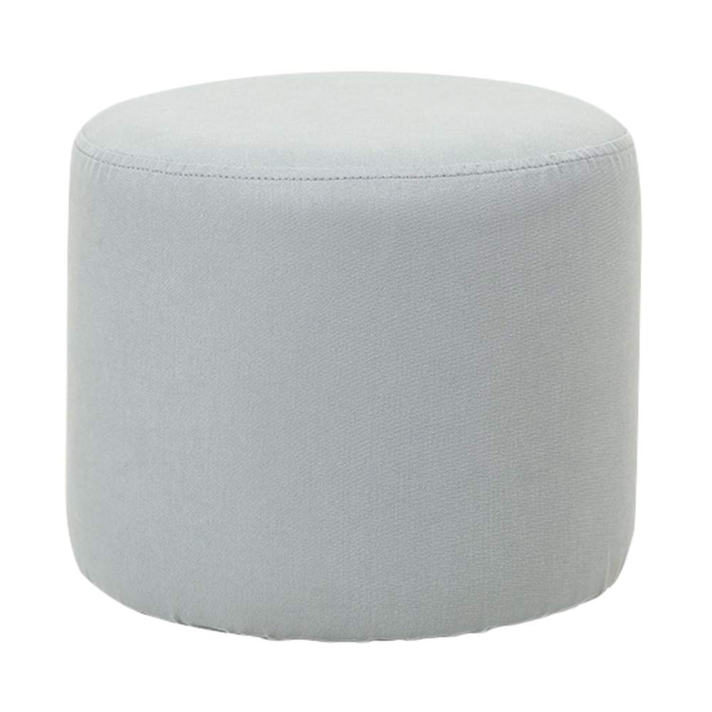 Canapé tabouret bleu pouf rond rembourré pour manque de sièges salon