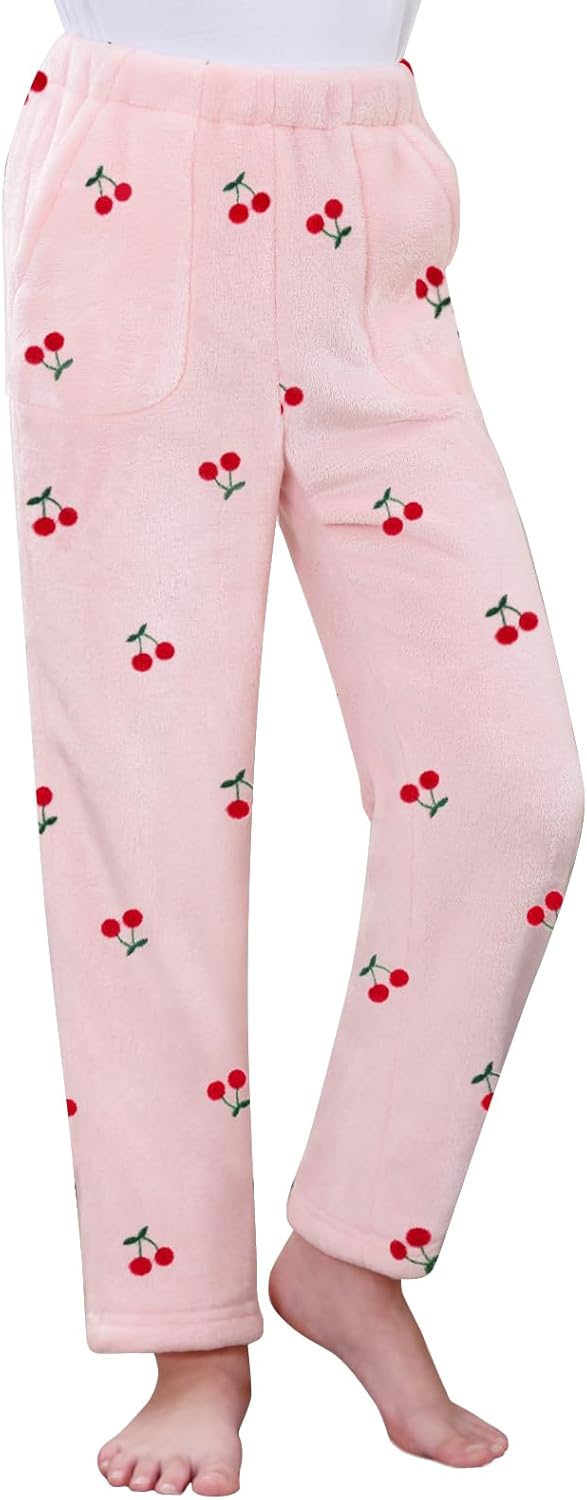 Umeyda Girls & Women Pajamas Pants Soft Fleece Fuzzy Plush Lounge PJ Bottoms with Pockets for Kids, 6Years-XL Umeyda Girls & Women Pajamas Pants Soft Fleece Fuzzy Plush Lounge PJ Bottoms with Pockets for Kids, 6Years-XL