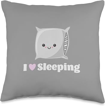 I Love Sleeping Cute Pillow Sleepy Head Throw Pillow