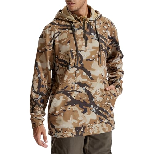 LOOGU Hunting Hoodies for Men Fleece Lining Performance Insulation Pullover Camo Hoodie Medium Spretta Yellow
