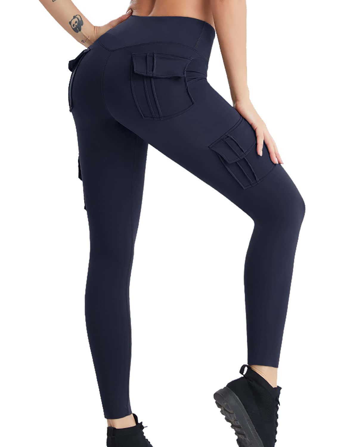 COMFY ONE Cargo Leggings with Pockets for Women High Waisted Yoga Workout Lounge Pants XS-2XL