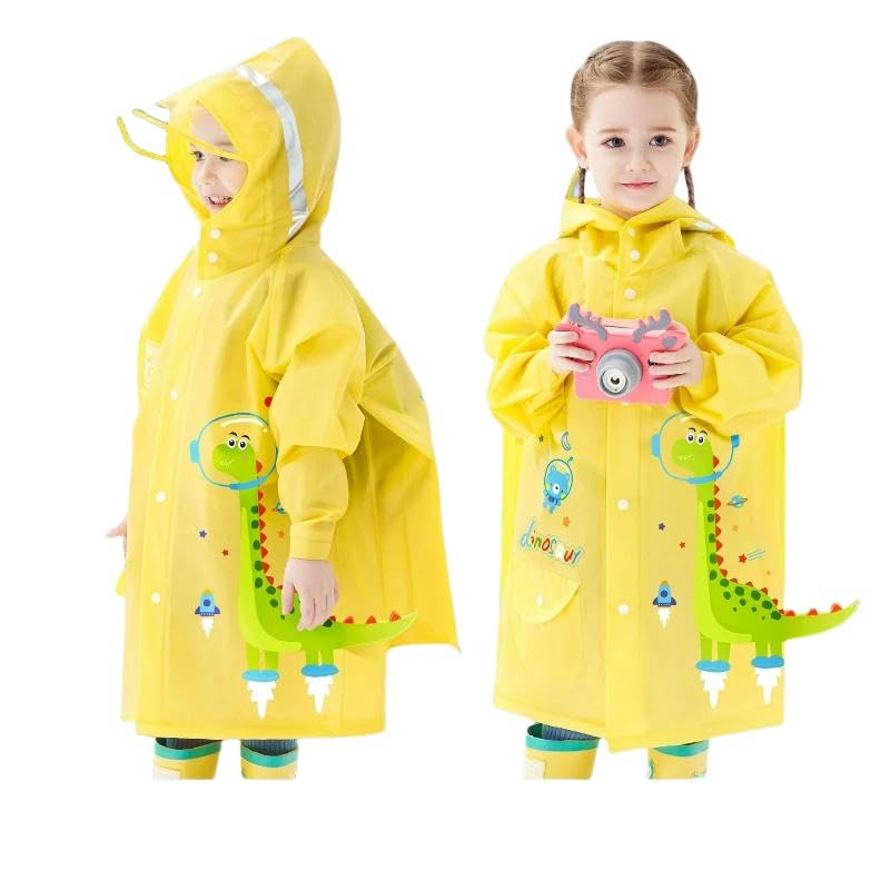 Kids Raincoat Wateproof Children Dinosaur Unicorn Rain Poncho Rain Coat Jacket with Backpack Position