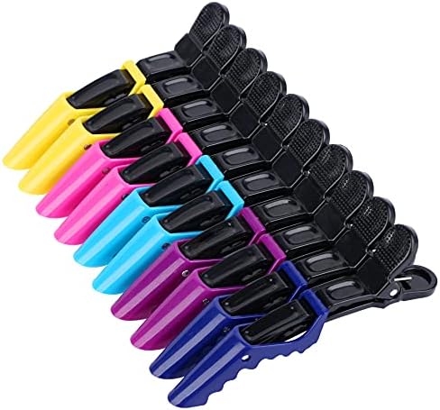 Hair Clips for Women by HH&LL – Wide Teeth & Double-Hinged Design – Alligator Styling Sectioning Clips of Professional Hair Salon Quality - 10Pack (Mixing)