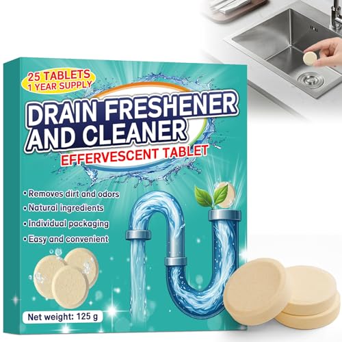 Pastillas desodorantes para el baño, elimina rápidamente los olores para desagües de desagües, inodoros y lavabos, elimina el olor a alcantarillado en el baño, suministro para 1 año