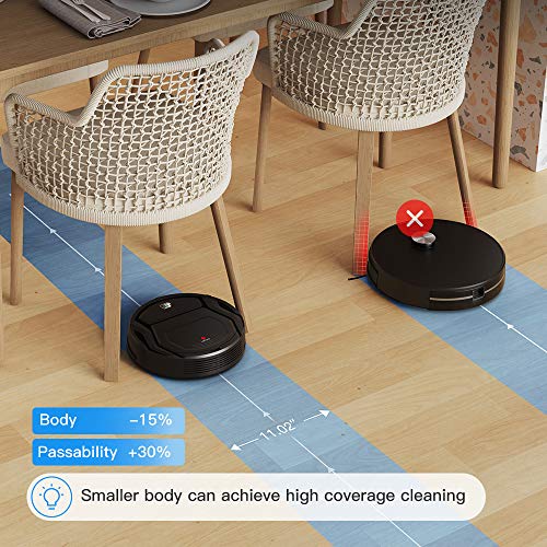 Lefant Robot Vacuums, Automatic Robotic Vacuum Cleaner Small Body,Self-Charging,1500Pa Powerful Suction,High Coverage, Long Life Battery, Clean Pet Hair on Hard Floor and Low Pile Carpet-M200