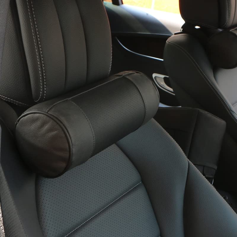 Reposacabezas coche Asiento del reposacabezas almohadas Auto Seguridad Cilíndrica Cuello Negro Negro Cubierta CUBIERTA Cojín Memory Bone Protector de cabeza Cojin cervical coche ( Type : G )