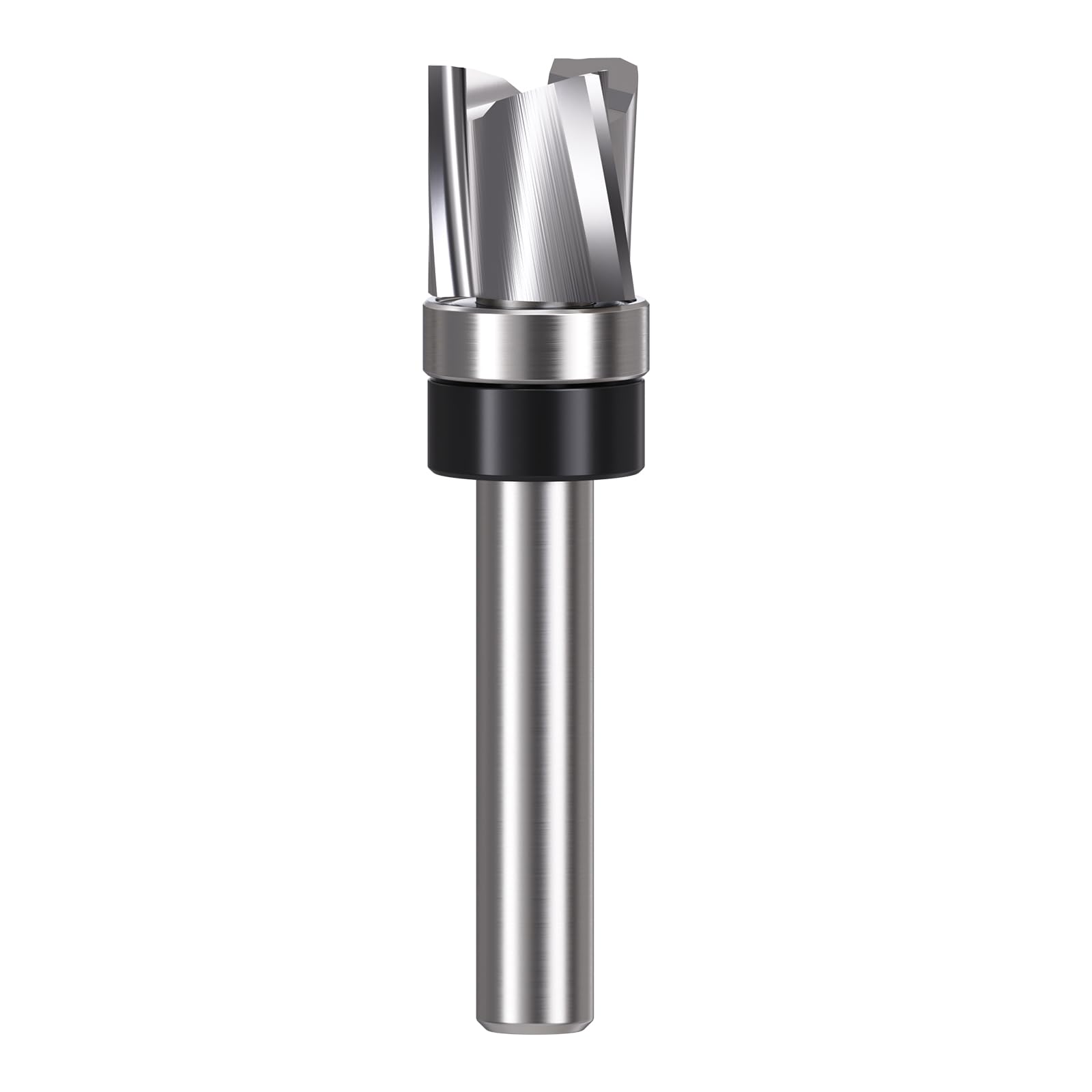 Fraise Hélicoïdale Carbure Monobloc, Queue 6 mm, 3 Dents Downcut, Diamètre de Coupe 12,7 mm, Longueur de Coupe 12,7 mm, Fraise à Affleurer pour Bois et Copiage de Profil
