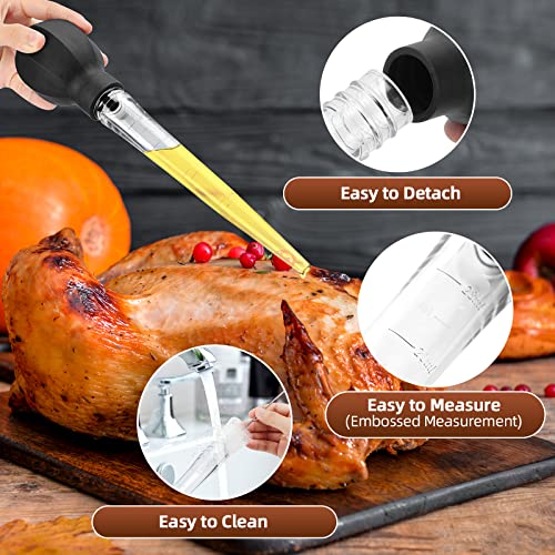 Schvubenr Large Turkey Baster With Cleaning Brush - Premium Baster Tool For Cooking - Easy To Use And Clean - Powerful Bulb Baster Syringe - Dishwasher Safe - Flavor Meat Poultry, Beef, Chicken(Black) #TOP4
