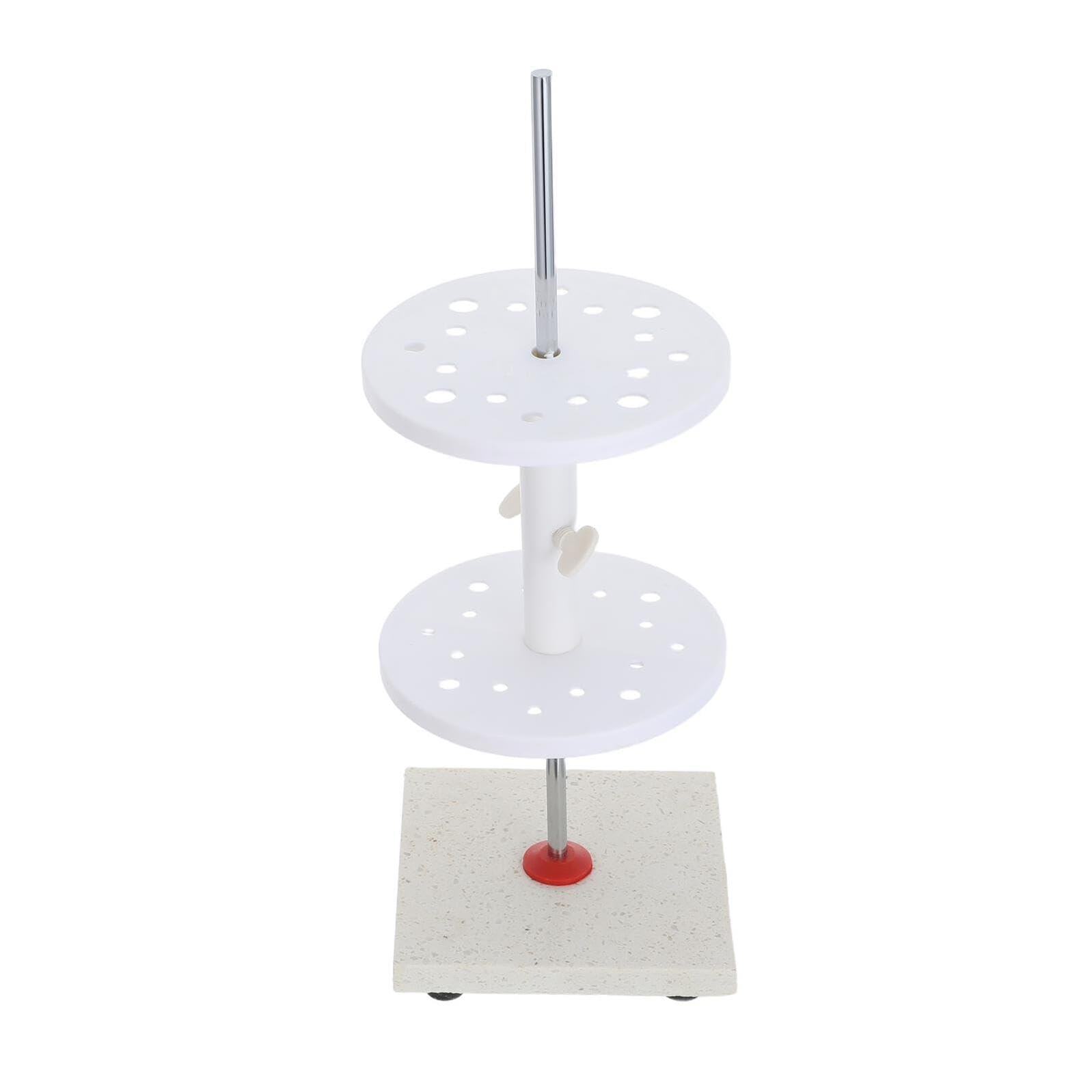 SHINEOFI Soporte para Pipetas de Mármol Diseño Estable y 16 Orificios Giratorios, Organizador Elegante para Suministros de Laboratorio Escolar