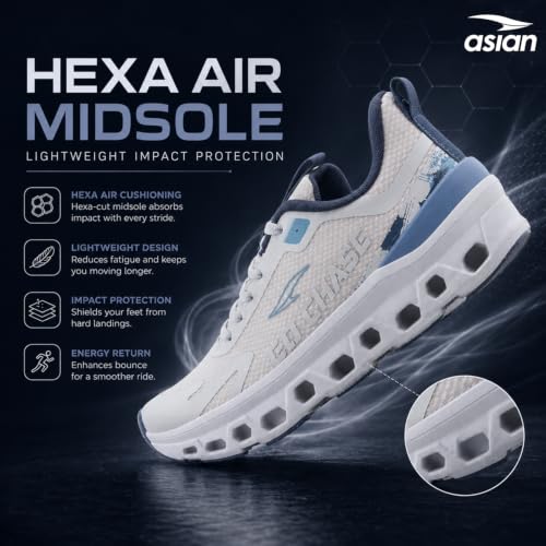 Image of ASIAN Quantum-56 Men's Running Shoes with Stylish Air Coil Sole, Breathable Knit Upper, Lightweight & Memory Foam Cushioning for All-Day Comfort