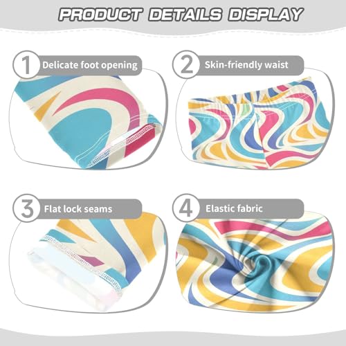 Colorful Waves Kids Girl's Active Leggings Soft Full Length Lounge Pants Sports3