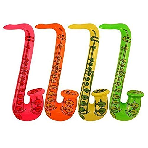 Inflatable saxophone 75cm 4 astd neon col