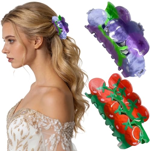 Set de 2 pinzas para el cabello con diseño de frutas miniatura 1