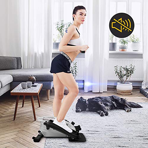 ATIVAFIT Under Desk Elliptical Bike, Pedal Exerciser, Mini Elliptical Machine with Non-Slip Pedal, Display Monitor and Adjustable Resistance, Quiet & Compact Home Office Trainer Fitness Peddler