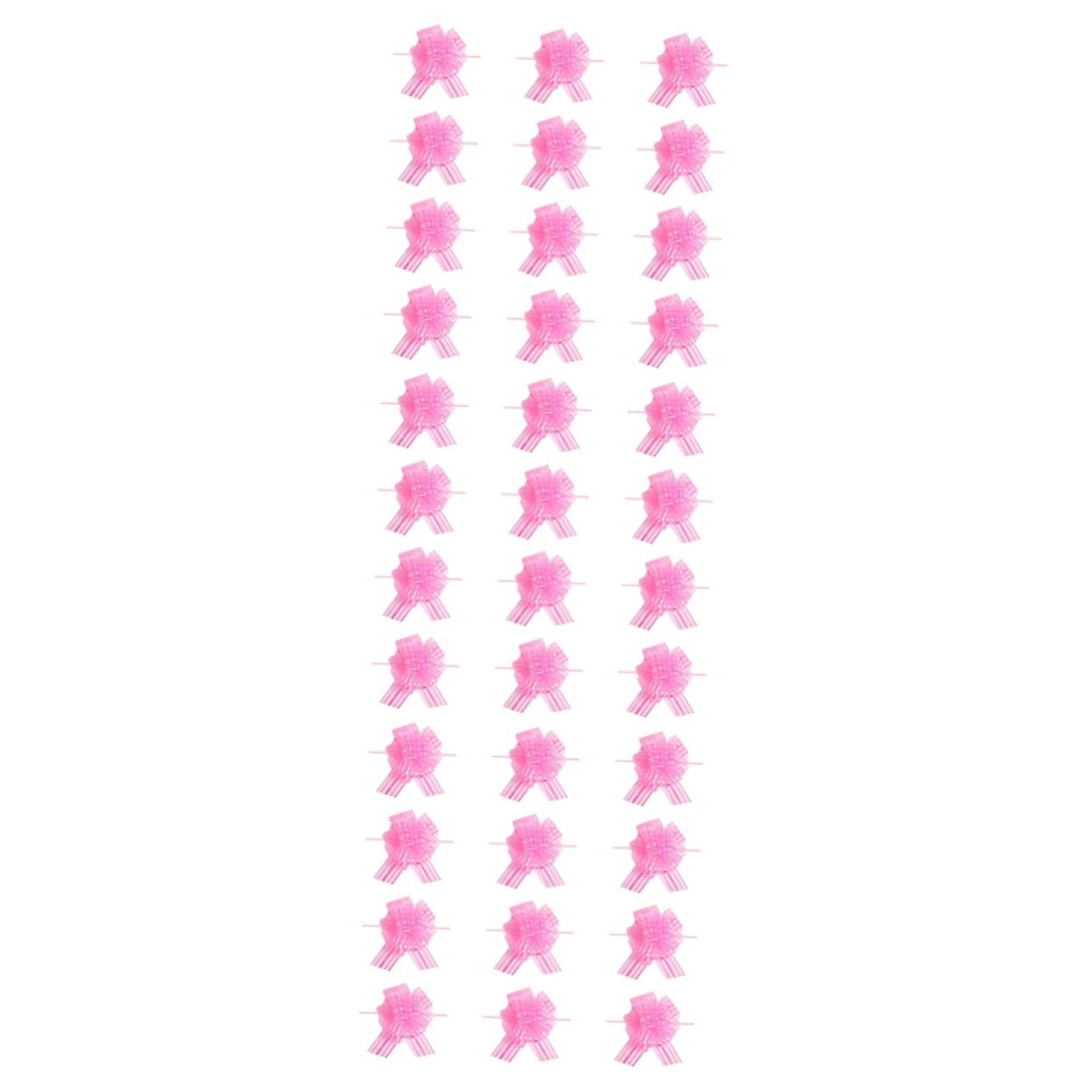 TEHAUX 36pièces Nœuds Décoratifs Tulle pour Mariage Et Fêtes Pull Bows Rose pour Décoration De Voiture Bouteilles Et Plus