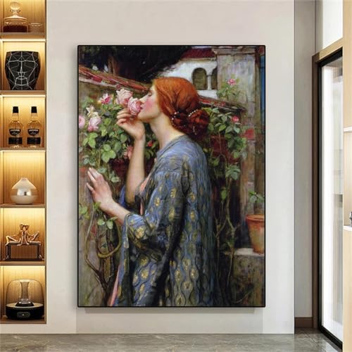 Affiche française antique de roseraie pour chambre romantique