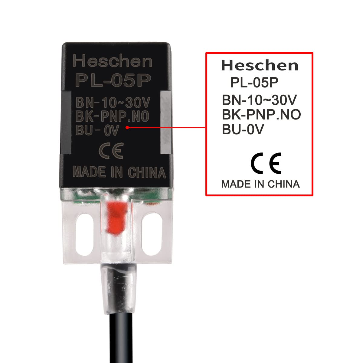 Heschen SN05-N2 Détecteur De Proximité Inductif Carré Type Non Blindé