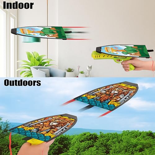 Image of VGRASSP Catapult Kite Gun Toy for Kids - Launcher Shooter with 1 Flying Kite - Outdoor Sports Flying Toy Gift for Boys & Girls - Color and Design As Per Stock