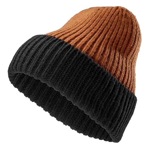 Bonnet Noir et Marron Frencis Montagna en maille premium pour une protection élégante
