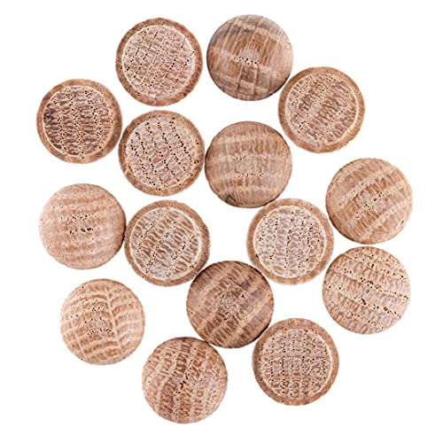 Image of Oak Screw Hole Plugs | 1 /2 inch Diameter | Pack of 50 Approx. | Turned End Grain Round Mushroom Head with Shoulders, Screw Hole Buttons, Furniture Grade | UA-092-OW