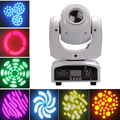 Lyre Led,U'King Mini lampe de scène Moving Head Light 30 W Projecteur LED à Tête Mobile avec DMX512 Lampe à Motif de Gobos et 7/10 CHs