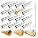16 Stück Edelstahl Cannoli Form Röhren - Kegel Konische Spirale Sahnerollen Antihaftbeschichtung - Auch für Croissant Shell Cream Roll - Kuchen Gebäck Backzubehör