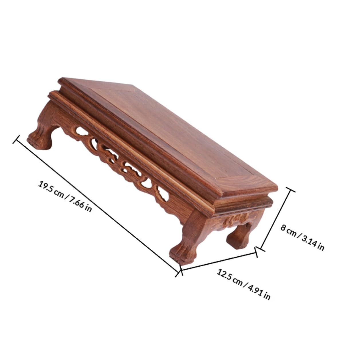 SUPVOX Base Expositora Rectangular de Madera Tallada para Jarrones y Estatuas Budistas Diseño Elegante y Uso Versátil Habitación o Mesa