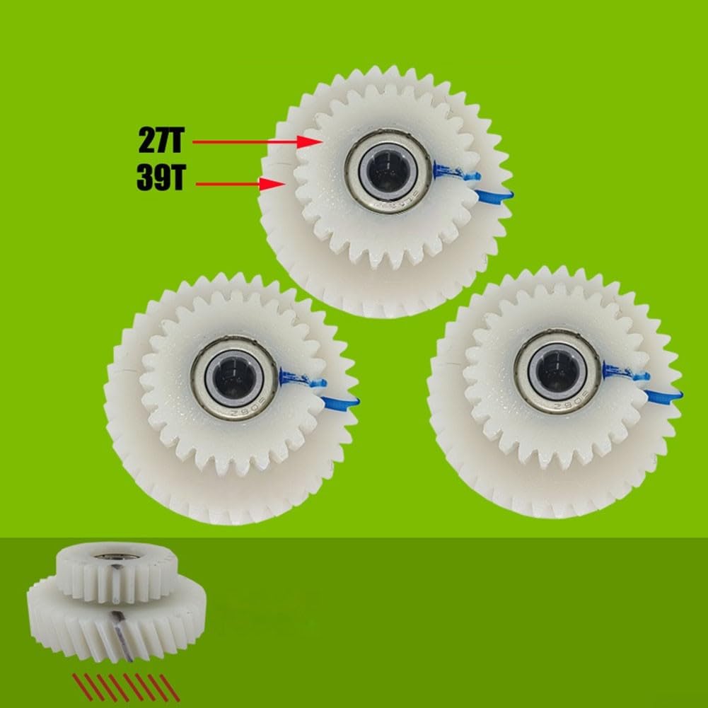 Lot de 3 engrenages en nylon pour moteur AKM 100SX, dents de rechange 39T + 27T pour vélo électrique, blanc gauche/droite distingué (39T + 27T gauche)