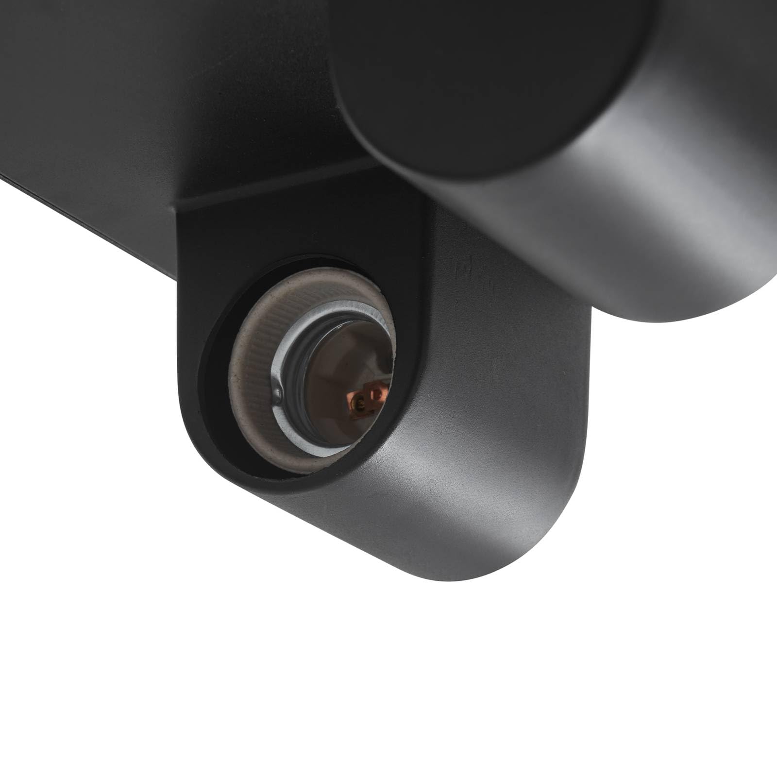 Lindby Plafonnier Kremena à intensité variable Noir Aluminium 2 lampes E27 saillie