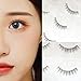 LASGOOS Eyelashes Natural Look False Fake Reusable Eye Lashes 3D Clear Invisible Band Strip Short 6-10mm Daily Everyday Eye Makeup 3 Pairs Pack GM04