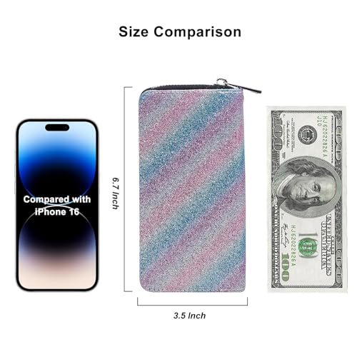 Image of Double Zipper Wallet for Woman Clutch Purse with Cell Phone Holder for Smartphone /Card /Coin /Cash