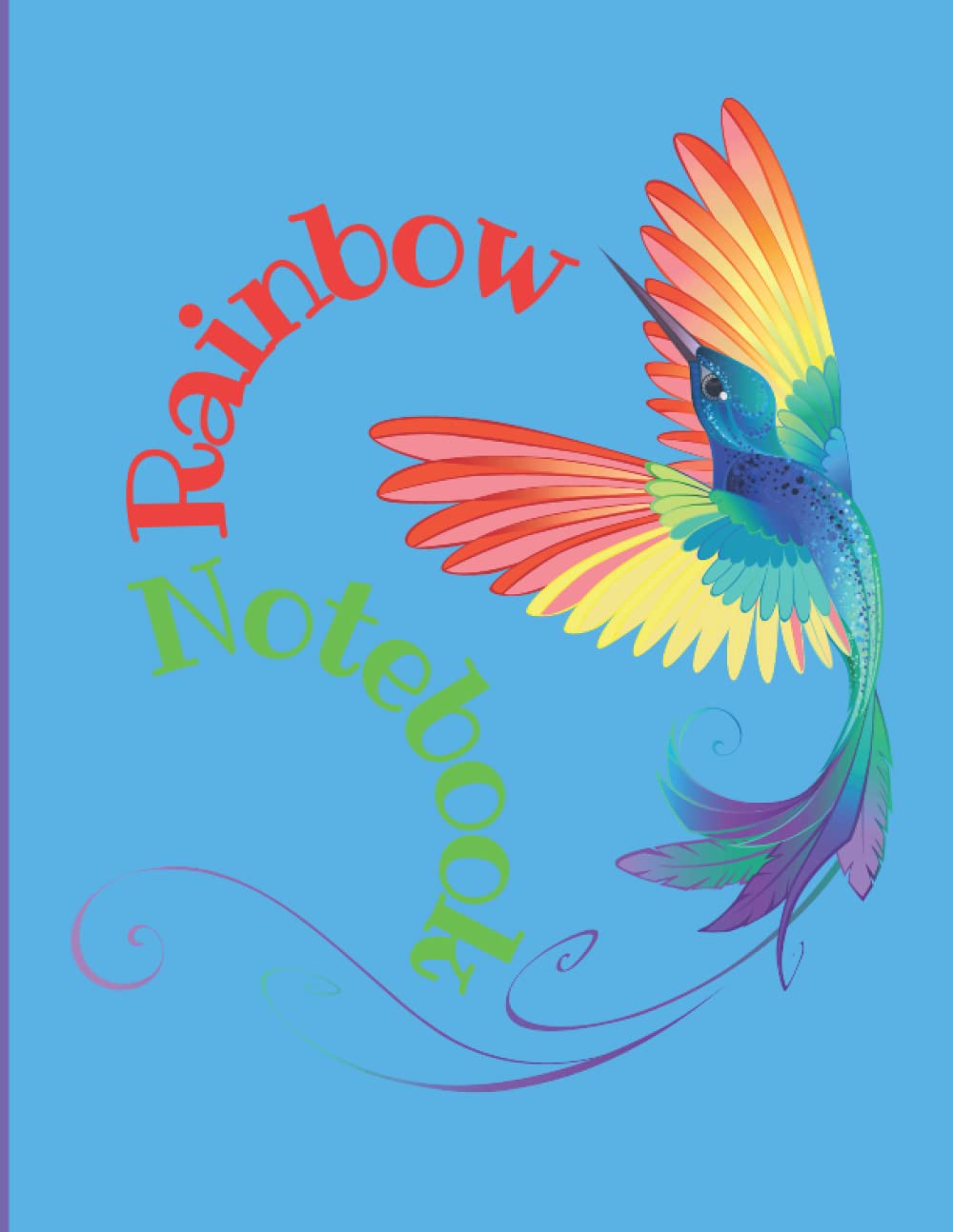 Rainbow Notepad-120 Rainbow lined interior coloured pages- Rainbow Paper- A4 Paper-Notebook-Diary: Toy Rainbow- Rainbow for kids- Adults- Girls- Rainbow with clouds- Rainbow art-Rainbow accessories.