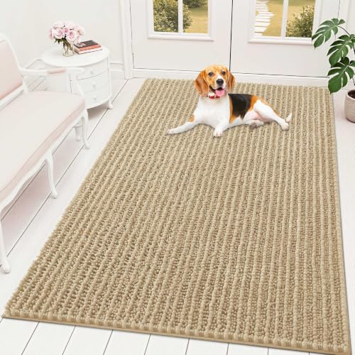 Image of OLANLY Dog Door Mat for Muddy Paws 70x46, Ultra-Absorbent Chenille Mud Mat