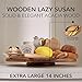 ORIDOM Acacia Wood Lazy Susan, Wood Turntable Tray Cabinet Organizer,14