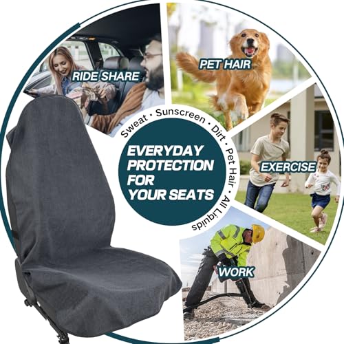 Waterproof Car Seat Protector for Chevy Tahoe, GMC Yukon, Cadillac Escalade, Suburban,Sweat-Absorbent Non-Slip Universal Seat Cover for Running, Gym, Swimming,Machine Washable for Cars, Trucks, SUVs