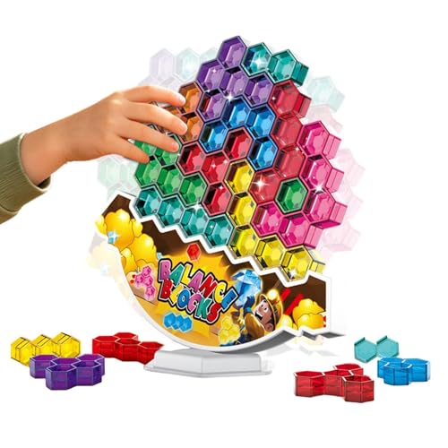 Juego de bloques de equilibrio – Torre de gravedad, desafío de estacas de madera, rompecabezas de escritorio | gadget educativo preescolar, herramienta de coordinación mano-ojo para el desarrollo