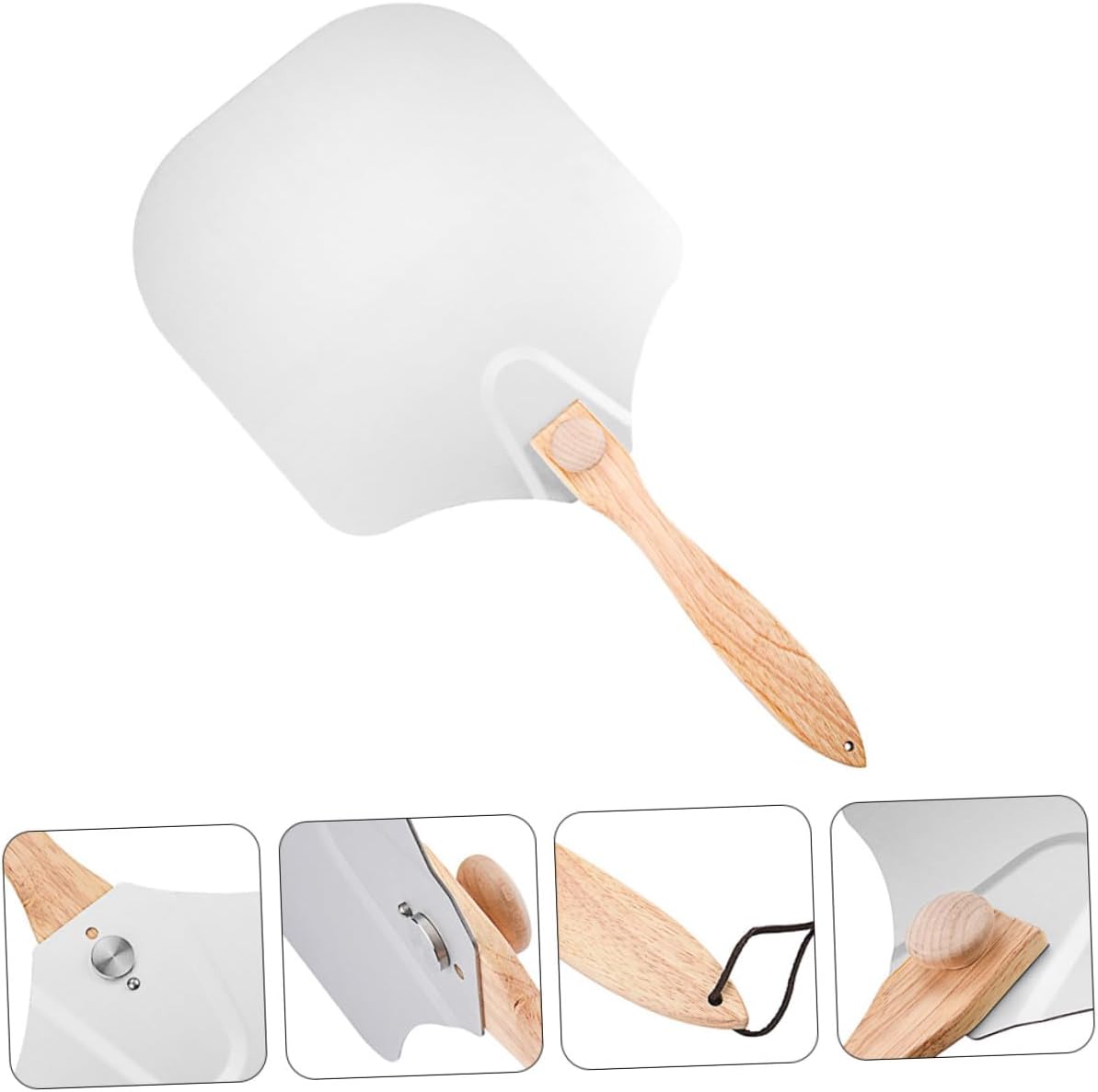 SUPVOX Folding Aluminum Pizza Transfer Spatula Paddle for Baking and Serving with Storage Box, Lightweight Pizza Peel Tool for Home and Restaurant Use Random Color