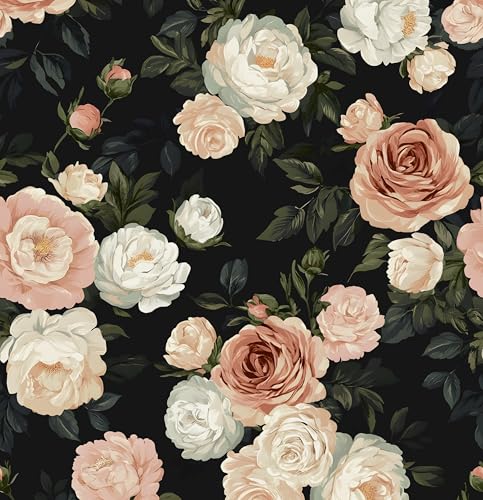 Pink White Rose Peony Wallpaper