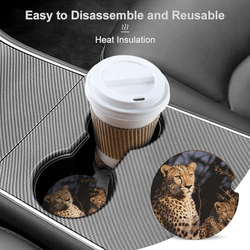 Posavasos para portavasos de auto con diseño de leopardo miniatura 4