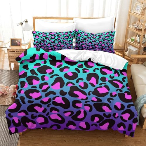 Housse de couette microfibre ultra douce imprimé 3D parure de lit super king - 3