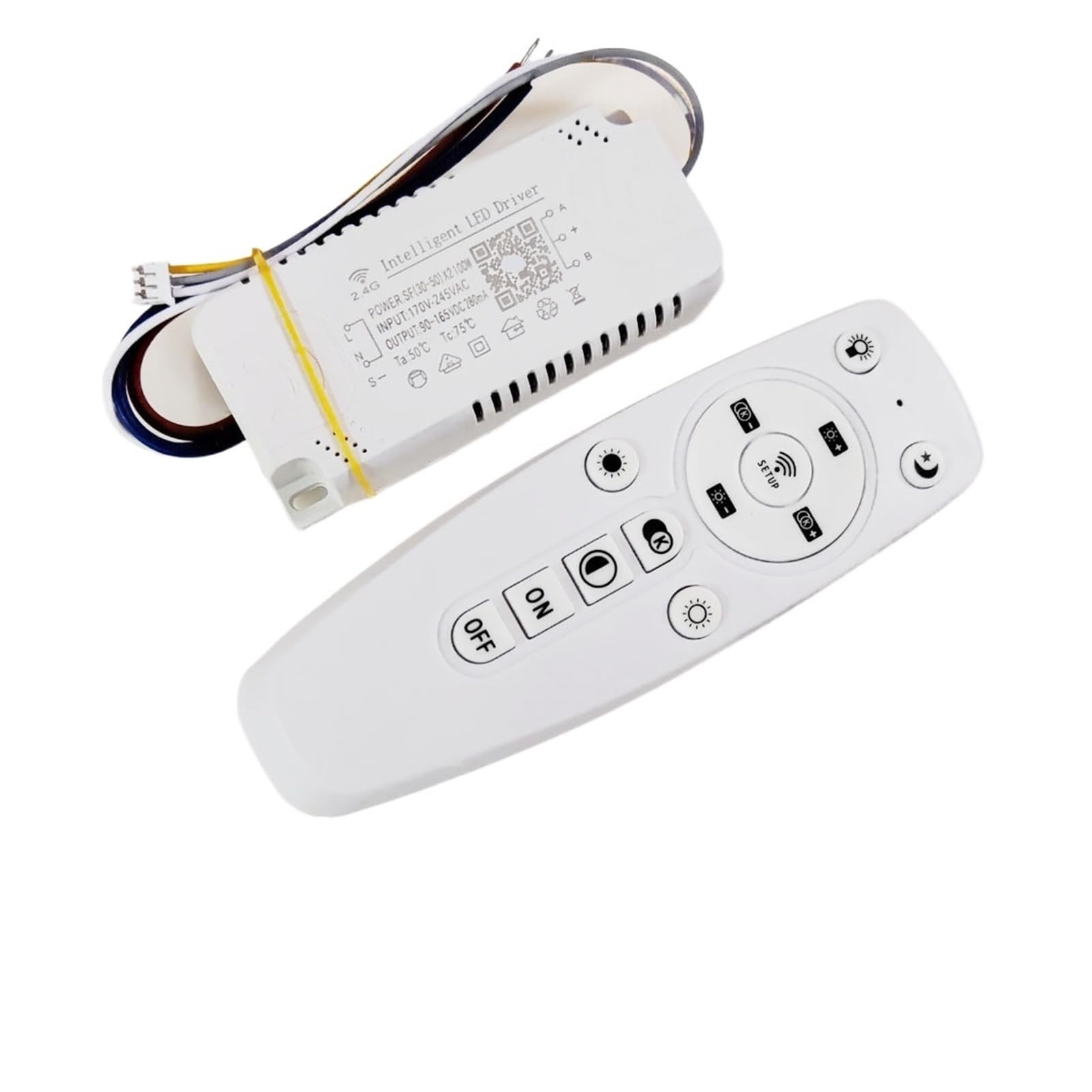 ZXAOMMBEA APP Controlled LED Driver 2.4G Remote Smart Transformer 12-24W 40W 80W 120W 360W for dimmable Color Changing Chandelier((30-50W) X2 100W)