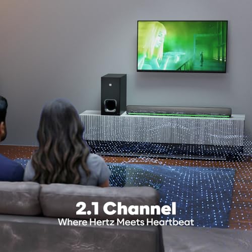 Image of GOVO GoSurround 975 Pro, 400W Soundbar with 8 inch Subwoofer, 2.1 Channel Home Theatre, HDMI /AUX /USB /Bluetooth, 4 EQ Modes, LED Display & - Black