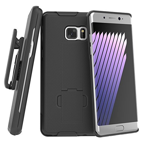 Galaxy Note 7 Belt Clip Case, Encased Ultra-thin (SlimLine Series) Protective Case & Holster (Smooth Black)