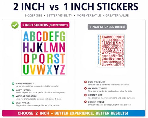 Image of 12 Sheets Letter Sticker, 312 PCS Alphabet Stickers Waterproof Alphabet, 2 inch Self Adhesive Letters Kit Mailbox Sticker Vinyl Letter Stickers, Mailbox Labels DIY Crafts Art Making, Notebook