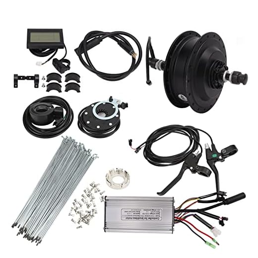 Alomejor Kit de conversão de roda traseira de 48 V 500 W com visor LCD3, kit de conversão de roda traseira de bicicleta elétrica (para raios de aro 700C)