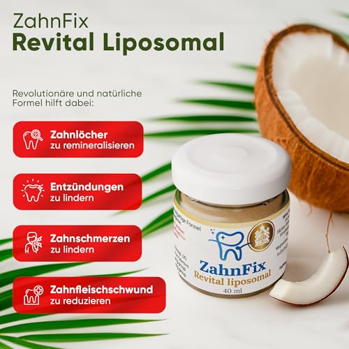 Zahnfix Revital Liposomal Zahncreme 40 ml – Fluoridfrei mit Xylit, Kokosöl & kolloidalem Silizium – Sanfte Pflege bei empfindlichem Zahnfleisch & Zahnhälsen – Ohne SLS, Aluminium & künstliche Aromen