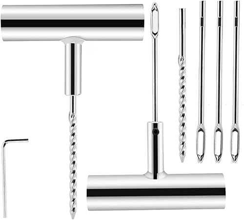 Kit de reparación de neumáticos, kit de reparación de neumáticos de acero, kit de reparación de neumáticos con herramientas de inserción de mango en